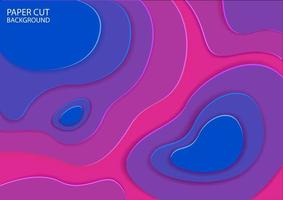 Blue and pink abstract paper cut design vector