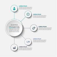 Business Circle 5 Step Infographic vector