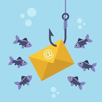 Email phishing with hook concept vector