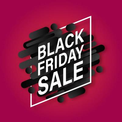 Black Friday Text on Geometric Shapes with Frame