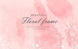 Floral Frame on Watercolor Texture vector