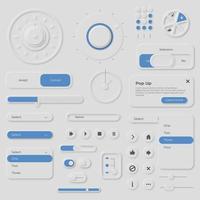 Collection of Elements in Neumorphic Style vector