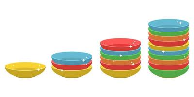 Colored plate stacks vector