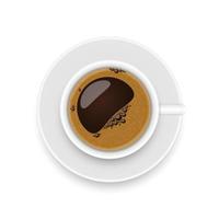 Cup of coffee top view vector