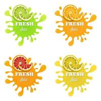 Fruit juice splashes set vector