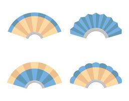 Set of hand fans vector