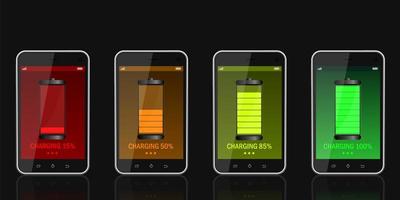 Digital device charging set vector