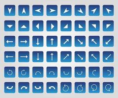 Arrow Icons in Gradient Blue Squares vector