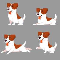 jack russell terrier en diferentes poses vector