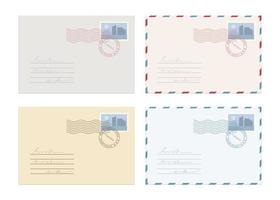 Envelope with Postal Stamp. Letter Templ Graphic by vectorbum