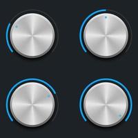 Metallic volume button set vector