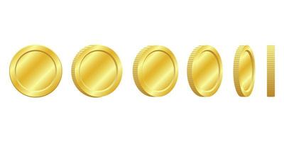 conjunto de monedas de oro vector