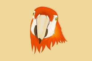 Parrot facing forward in realistic hand drawing style vector