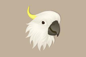 Realistic style crested cockatoo head