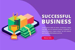 Successful business isometric concept vector