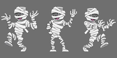 Mummy in different poses vector