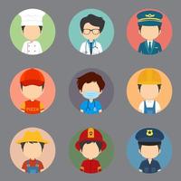 Great Variety Male Workers with No Expression Avatars vector