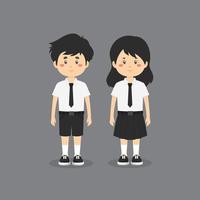 Cute Characters Wearing School Uniform vector