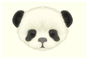 Cute panda head in front view