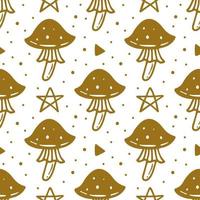 Poisonous mushroom, magic symbol Halloween seamless pattern vector