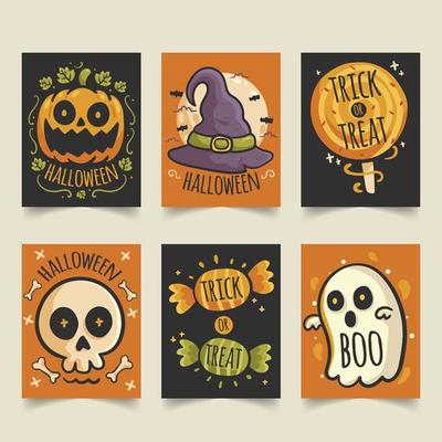 Halloween notes Template for Greeting Scrap booking Card Design. cute  background. 11374647 Vector Art at Vecteezy