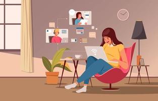 Working From Home Illustrations