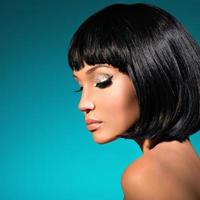 portrait of  beautiful woman with bob hairstyle
