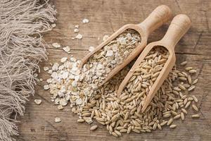 Oat flakes and seeds photo