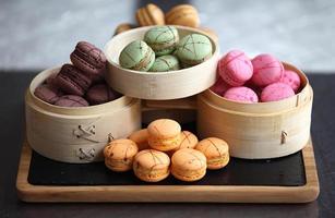 Selection of macaroons photo