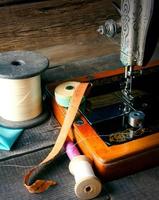 The sewing machine and tools. photo