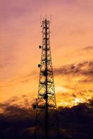 Telecom tower silhouette