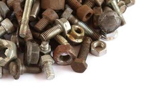 Pile of screw and bolt photo