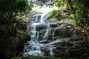 Waterfall with pool in tropical jungle, Na Muang, Koh Samui