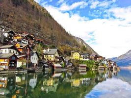 View of Hallstatt village in Alps, Austria