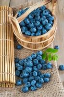 blueberries on a wooden background
