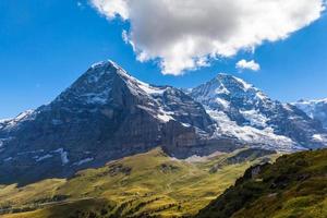 Eiger north face, Eiger glacier and Monch photo