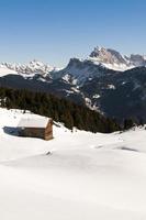 Seiser Alm and the Dolomites, italian Alps in winter photo