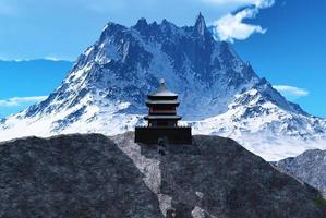 templo budista en las montañas foto