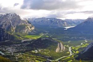 Toda la vista panorámica de Banff desde Sulphur Mountain