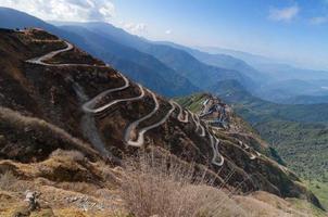 Curvy roads , Silk trading route between China and India photo