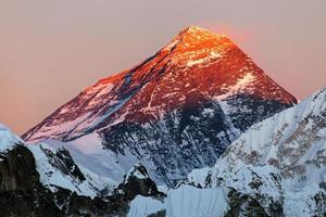 Evening view of Mount Everest from gokyo valley