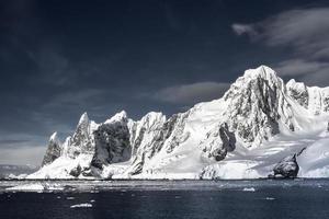 Snow-capped mountains in Antarctica photo