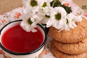 compote juice with almond biscuits