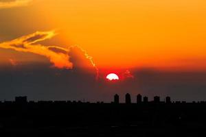 Sunset and cloud  over cityscape and airport photo