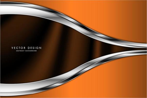 Metallic orange and silver curved design