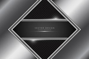 Metallic gray and silver diamond frame vector