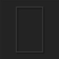 Black rectangle blank mock-up frame on black