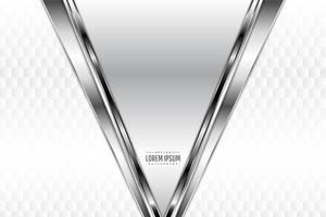 Silver metal angled borders with polygon pattern vector