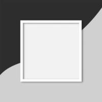 marco cuadrado blanco en blanco sobre gris y negro vector