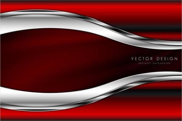 Metallic curved red and silver frame design